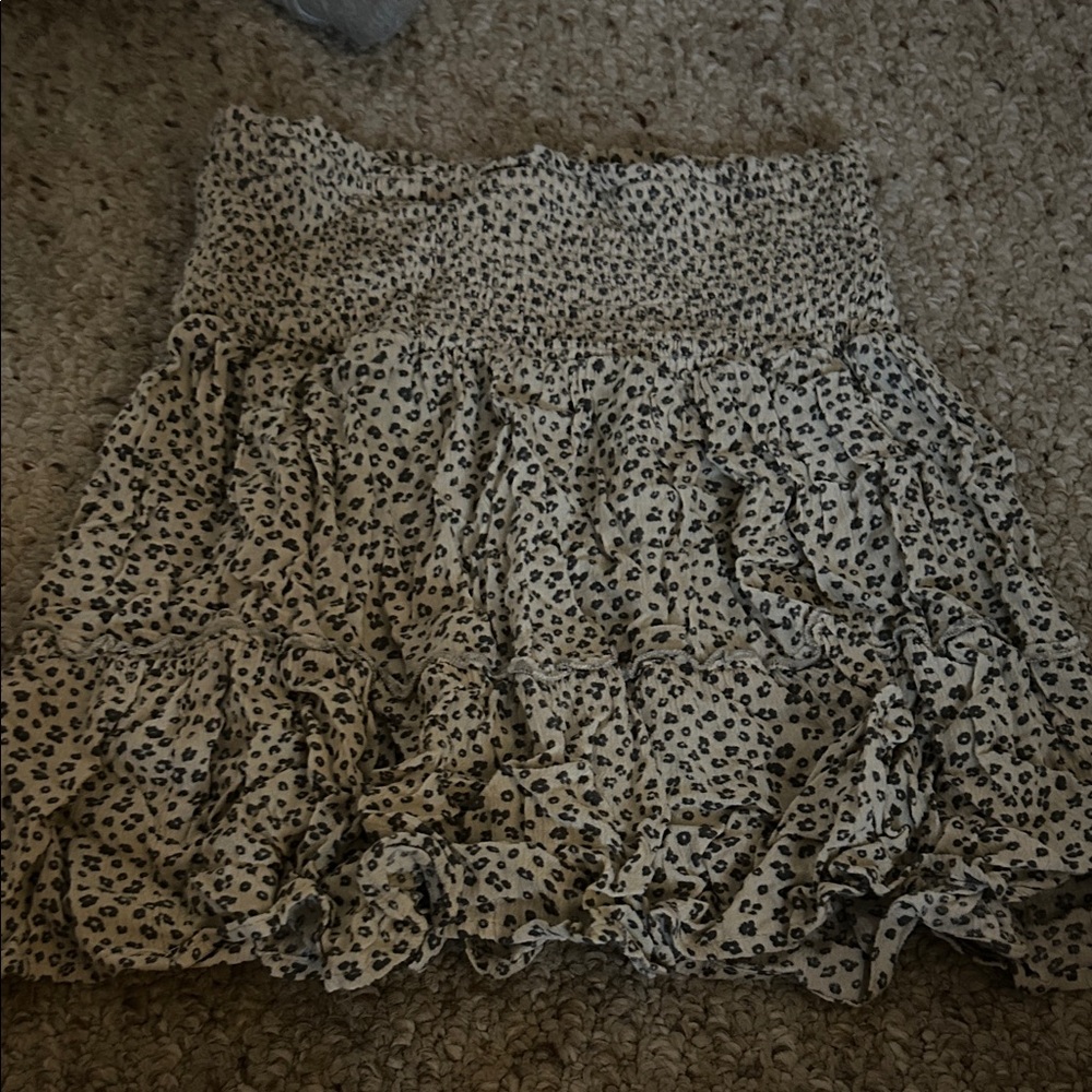 SHEIN Black and White Animal Print Mini Skirt